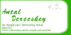 antal derecskey business card